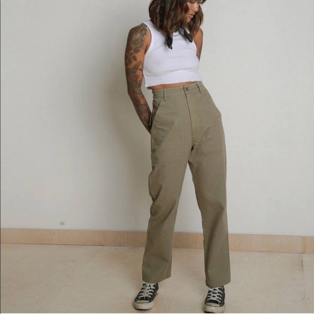 P&Co 304 Barrel Leg Jeans - Olive NWT